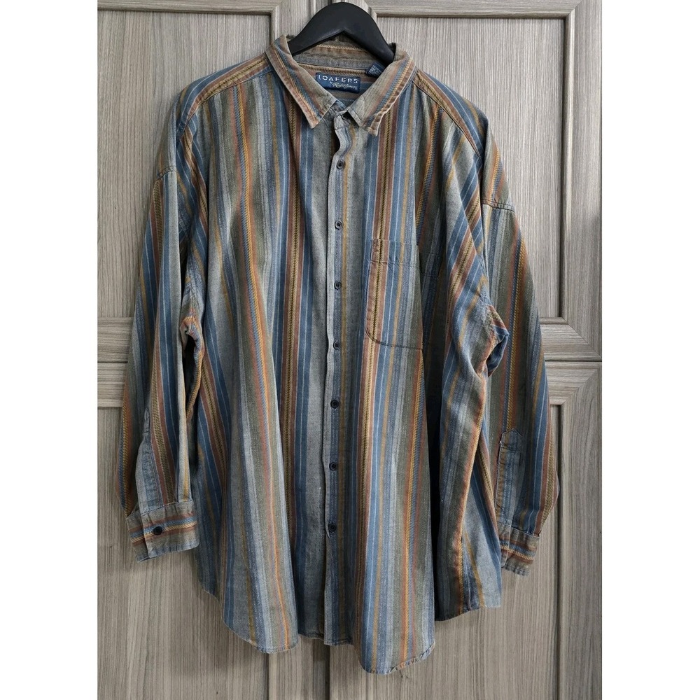Loafers by Reed St James Shirt Mens XL Striped Button Down Long Sleeve VTG